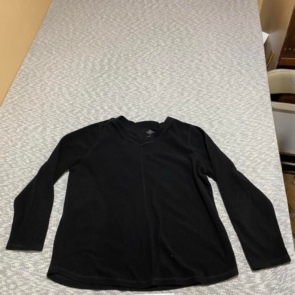 St. John's Bay Black Polyester Sweatshirt Size: L. SKU-B148